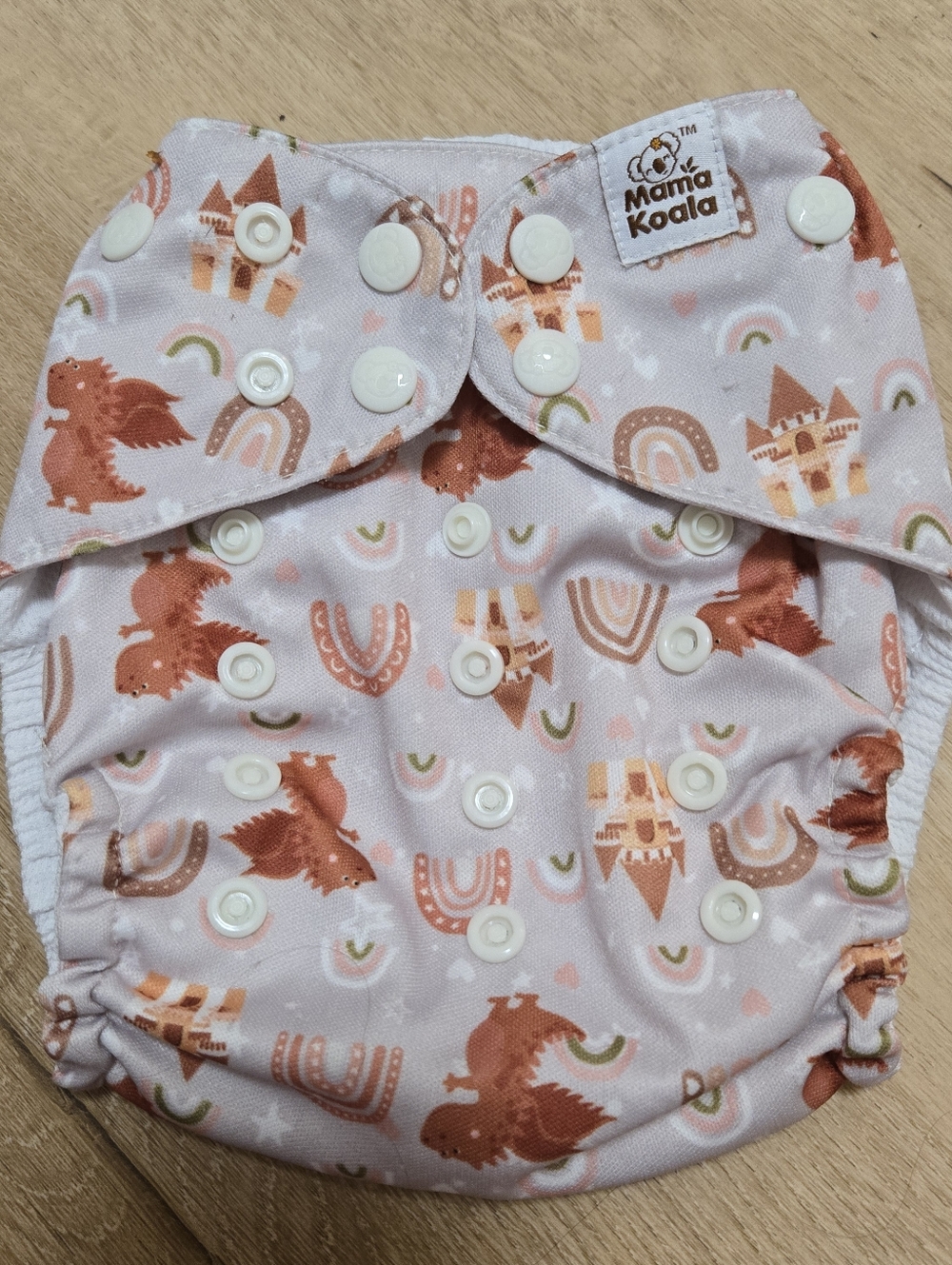 Mama koala one size pocket cloth diaper pink fantasy print